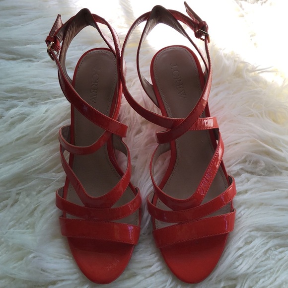 🚨BOGO1/2OFF!J.Crew orange strappy wedge sandals sexy summer cute date weddings